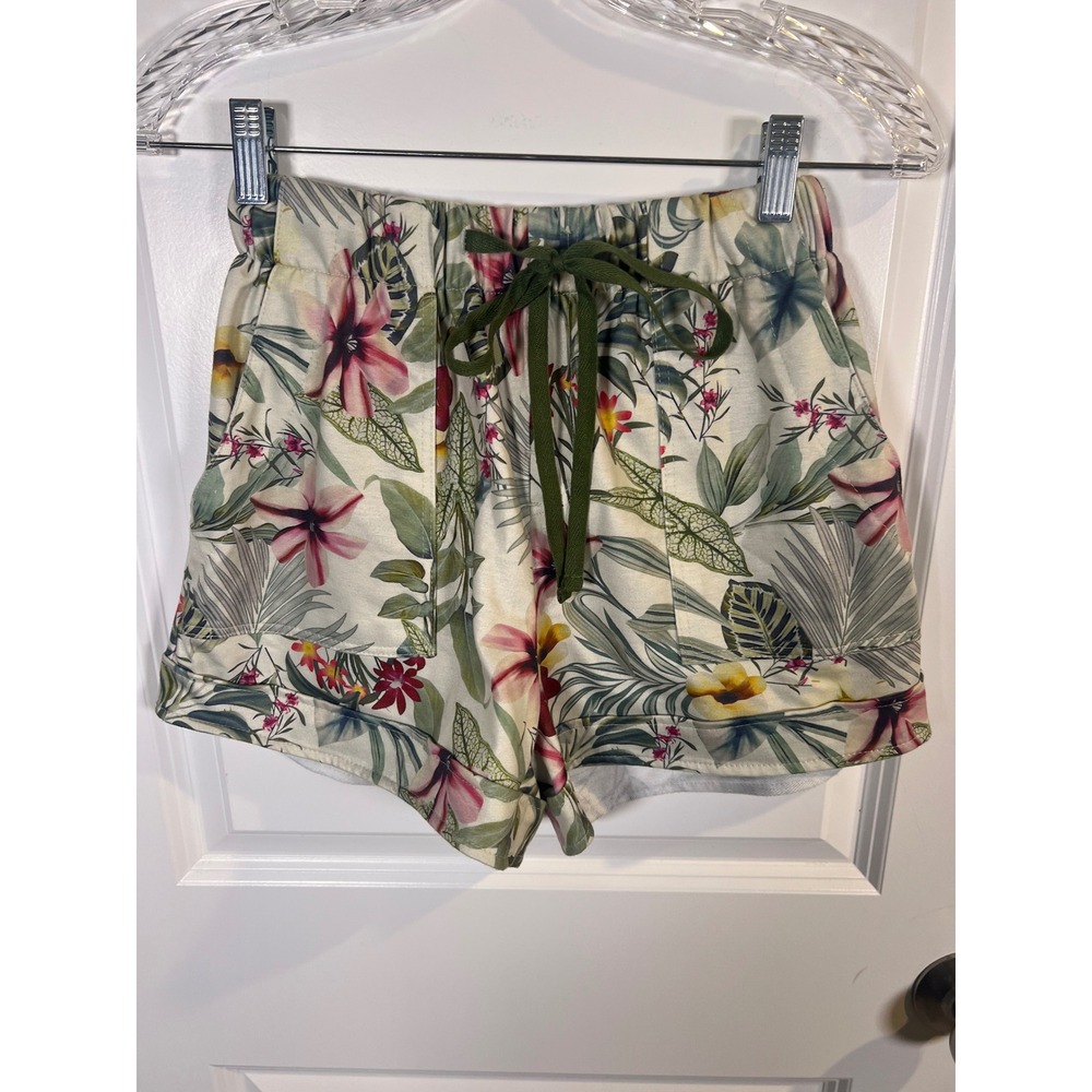 Unbranded Womens Shorts Tropical Floral Botanical Print Multicolor Size S